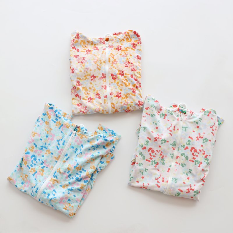 画像2: UVカット紫外線防止速乾冷感素材レディース花柄ラッシュガード (2)