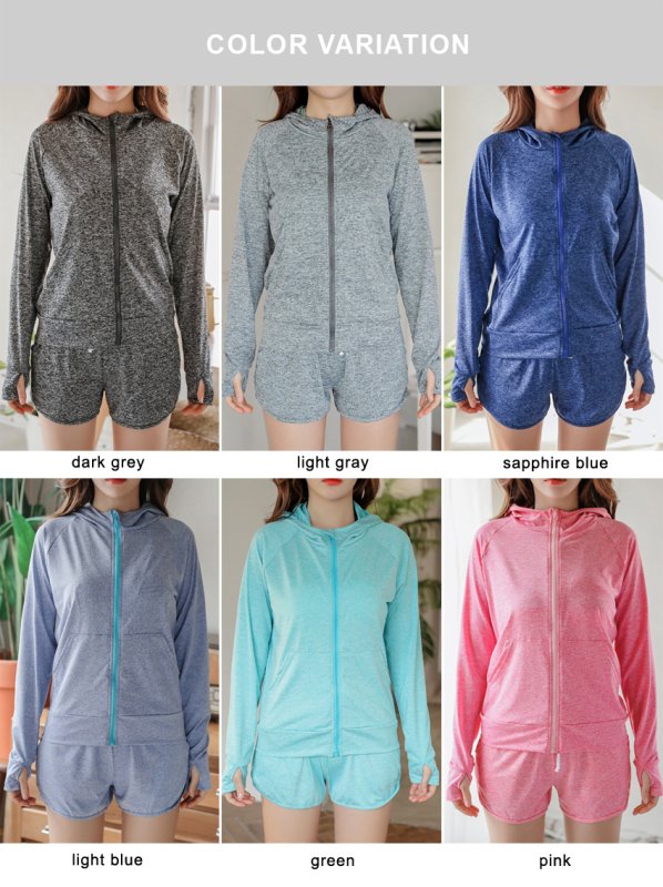 画像4: UVカットラッシュガードとショットパンツ2点セット　ラッシュガード レディース ハイネック セットアップ ハーフジップ 水着 体型カバー UPF50+ 接触冷感 98%uvカット 夏 日焼け 止め 防止 暑さ対策グッズ (4)