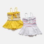 画像2: ボーダーワンピース子供水着 (2)