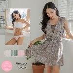 画像2: シャーリング仕様ブラーとショーツとワンピースと3点セット (2)