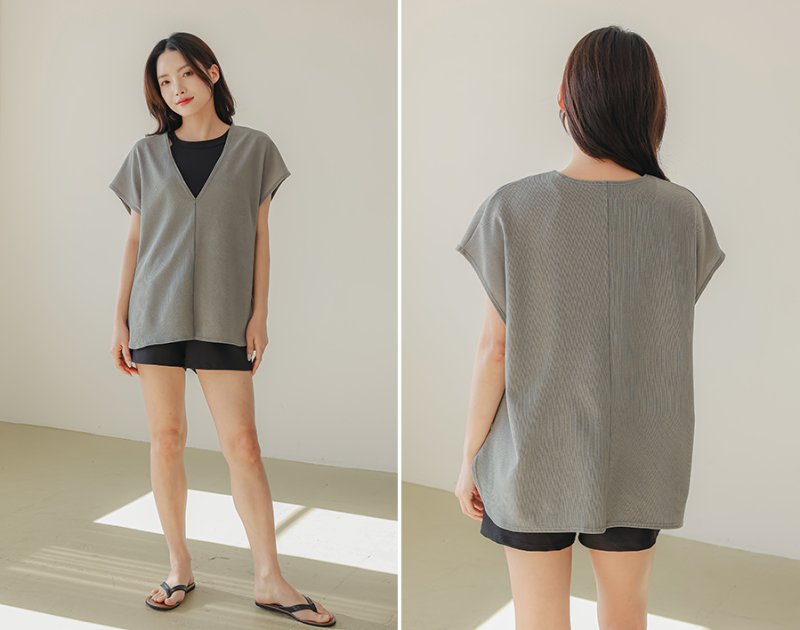 画像20: インナー付きショットパンツとハイネックトップスとパーカー オシャレー水着　レデイース体型カバー　カバーアップ水着　ファション水着　アパレル水着　水着ファッション　ママ系水着　スイムウェア (20)