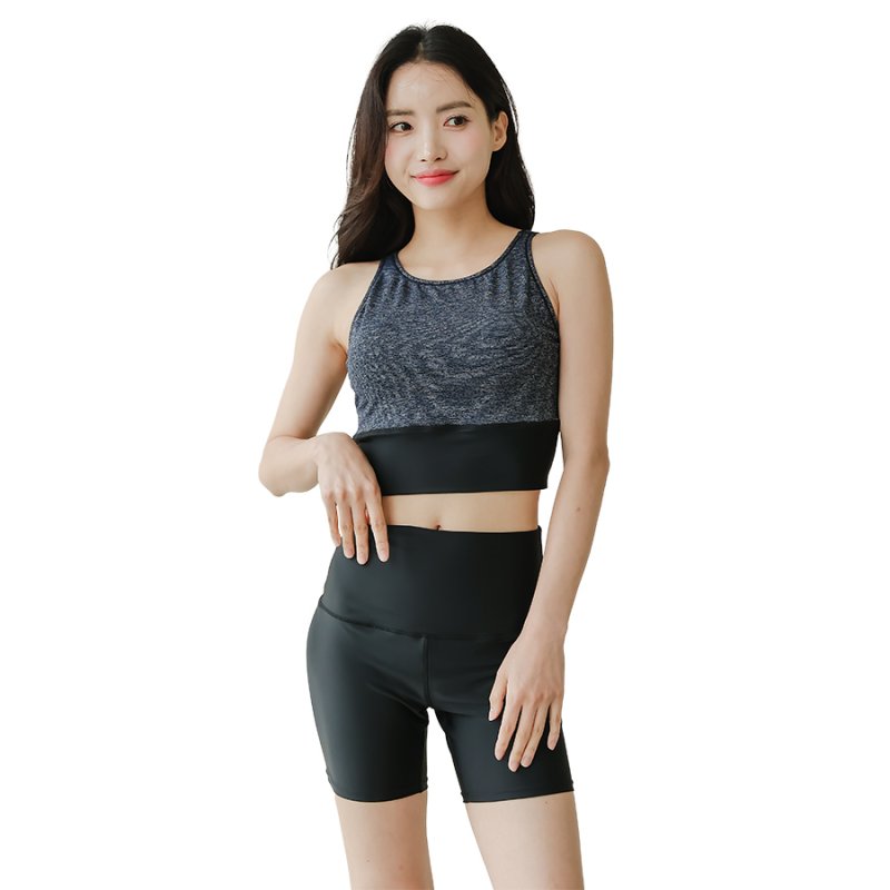 画像10: タンクトップ　ハイウェスト レディース フィットネス セパレート 体型カバー フィットネス水着 水着スイムウェア めくれ防止 ビキニ 女の子 タンキニ インナー 競泳水着 スイムキャップ フィットネス水着 (10)