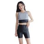 画像13: タンクトップ　ハイウェスト レディース フィットネス セパレート 体型カバー フィットネス水着 水着スイムウェア めくれ防止 ビキニ 女の子 タンキニ インナー 競泳水着 スイムキャップ フィットネス水着 (13)