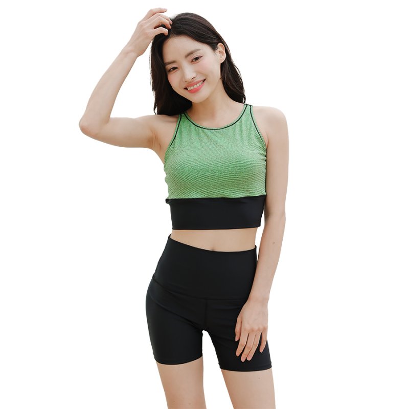 画像9: タンクトップ　ハイウェスト レディース フィットネス セパレート 体型カバー フィットネス水着 水着スイムウェア めくれ防止 ビキニ 女の子 タンキニ インナー 競泳水着 スイムキャップ フィットネス水着 (9)