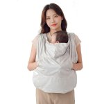 画像13: 抱っこ紐 ケープ UVカット 接触冷感 ひんやり ベビーケープ 春 夏 秋 ベビーカー ブランケット 日よけ ひよけカバー サイズ調整で虫よけにも 飛沫カット カバー クリップ取付 グレー ベージュ (13)